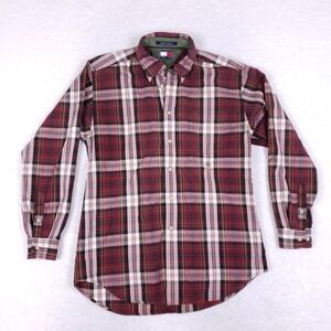 Tommy Hilfiger Vintage Tartan Plaid Button Down Large Red